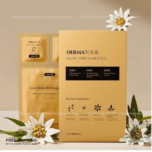LULUBEU NK CELL - Mask Mặt Nạ Tế Bào Gốc Dermatour Glow 3-Step Mask Pack 8ea- EXP2028.11.04