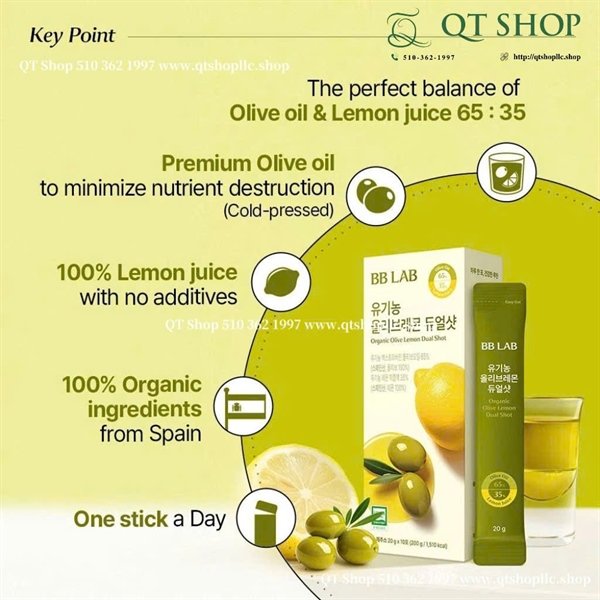 Dầu Oliu Chanh - Olive Lemon Dual Shot BB LAB - 10 gói - EXP 202804