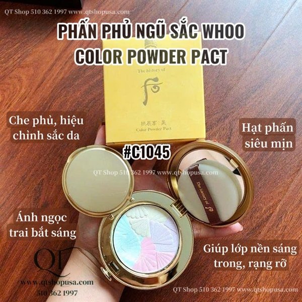 Phấn phủ ngũ sắc Whoo color Powder pact - EXP 202812