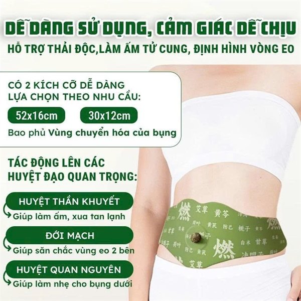 Miếng Dán Ngải Cứu Tan Mỡ Bụng - 5 miếng