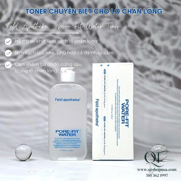 Toner Feld Apotheke Pore-Fit Water – Giải Pháp Se Khít Lỗ Chân Lông Bền Vững - 265ml EXP 2028.09.28