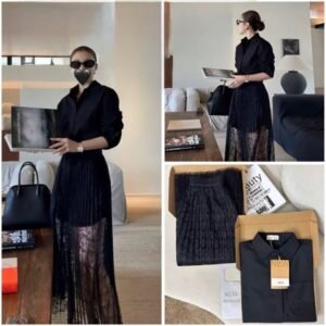 Set Chân Váy Dài Somi Đen Size M