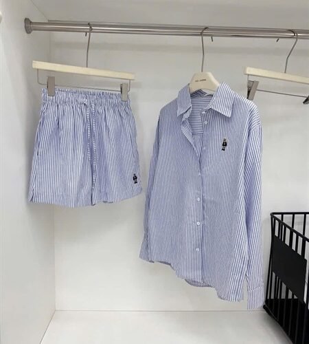 SET Short Sọc Xanh logo Gấu Size L