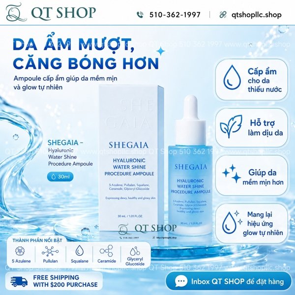 SHEGAIA - Serum HA Hyaluronic Water Shine Procedure Ampoule - 30ml