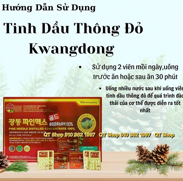 Tinh Dầu Thông Đỏ Kwangdong - 120 viên - BỎ HỘP - 5 hộp nhỏ