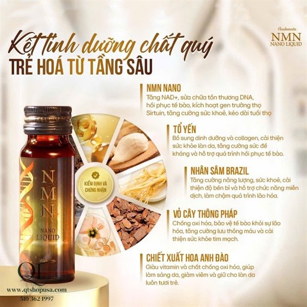 NMN Nano Liquid - Hộp 12 chai - Japan - EXP 202612