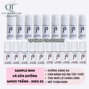 Sample NHH + Sữa Dưỡng Whoo Trắng 30ea x2 - EXP 202711