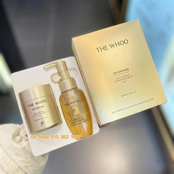 THE WHOO - Set Phấn tươi Whoo Vàng Sun Balm - EXP 202807