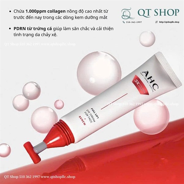 6ba22220c23344d19253574560ee9ae7 AHC - Kem Mắt Đỏ 3X Collagen Expert Full Lift Eye Cream For Face - 40ml - EXP 202904
