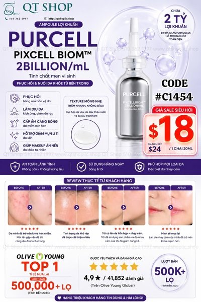 PURCELL - Tinh Chất Men Vi Sinh Pixcell Biom 2 Billion/mL - 30ml