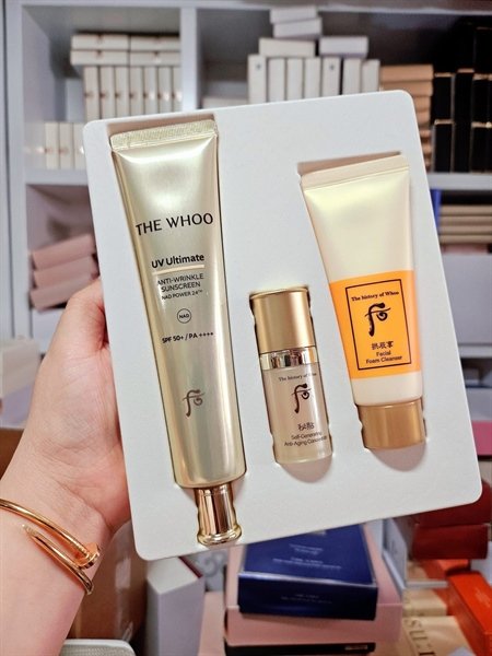 6d4b0ff2667548cabdebe2cbc98ad5cc Set KCN Whoo Vàng Mới NAD - Anti Wrinkle - Upsize 75ml - EXP 202903