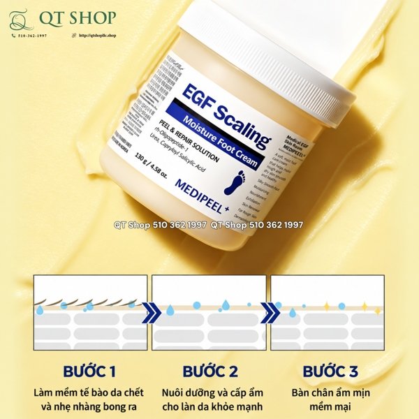 MEDIPEEL - Kem Dưỡng & Tái Tạo Gót Chân EGF Scaling Moisture Foot Cream - 130g