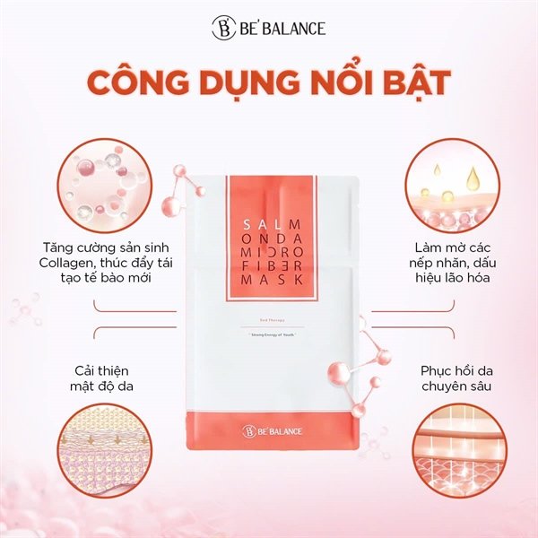 BEBALANCE - SALMON MICROFIBER Mask Màu Cam- 10ea - EXP 202803