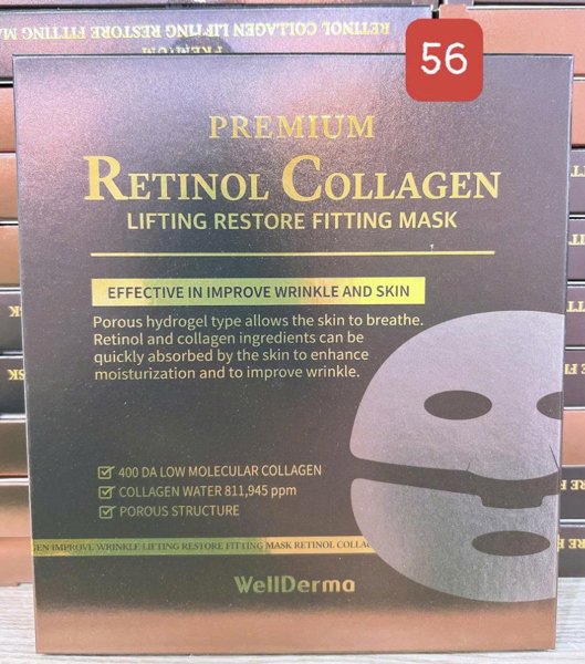 Mặt Nạ Thạch Wellderma Retinol Collagen Lifting Restore Fitting Mask - 4 ea - EXP 202710