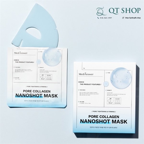 MEDIANSWER - Mặt Nạ Thạch Pore Collagen Nanoshot - XANH DƯƠNG - 5 ea