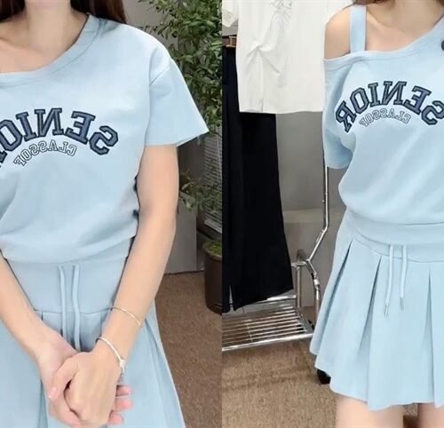 Set Xanh lệch Vai freesize dưới 56kg