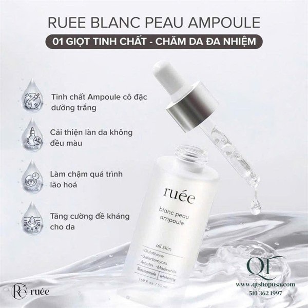 Serum Trắng Da RUEE Blanc Peau Ampoule Serum 50ml - EXP 202810