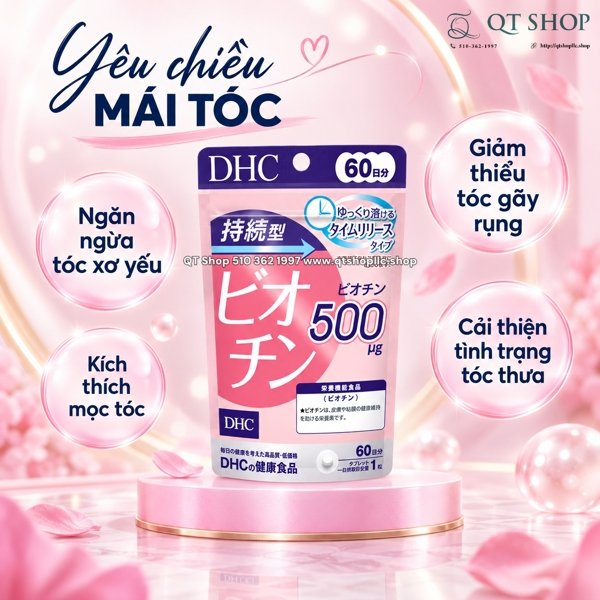 DHC - Viên Uống Sustained Release Biotin Japan - 60 viên - EXP 202709