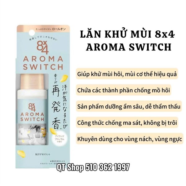 Lăn khử mùi Aroma Switch Roll-on Island - Màu Xanh dương - Japan