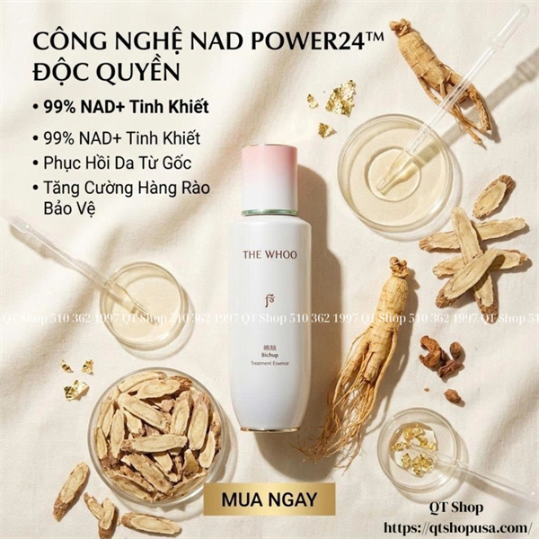 THE WHOO BICHUP - Set Tinh Chất First Care Bichop Treatment Essence - 130ml - Tặng túi - EXP 202810