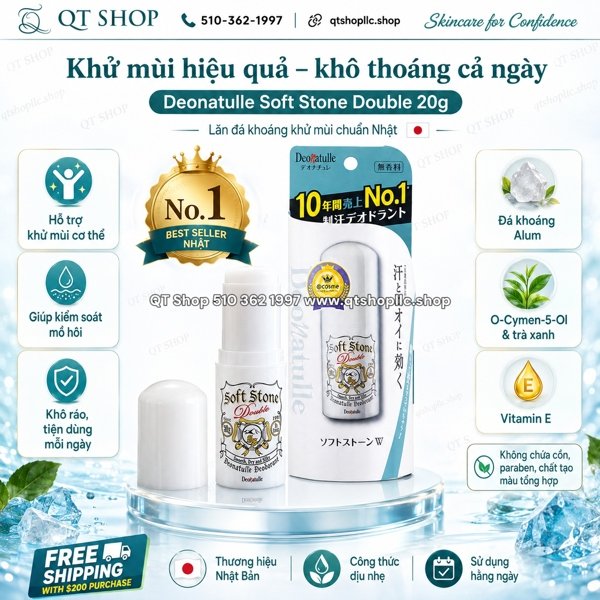 Deonatulle - Lăn Nách Đá Khoáng Japan 20g