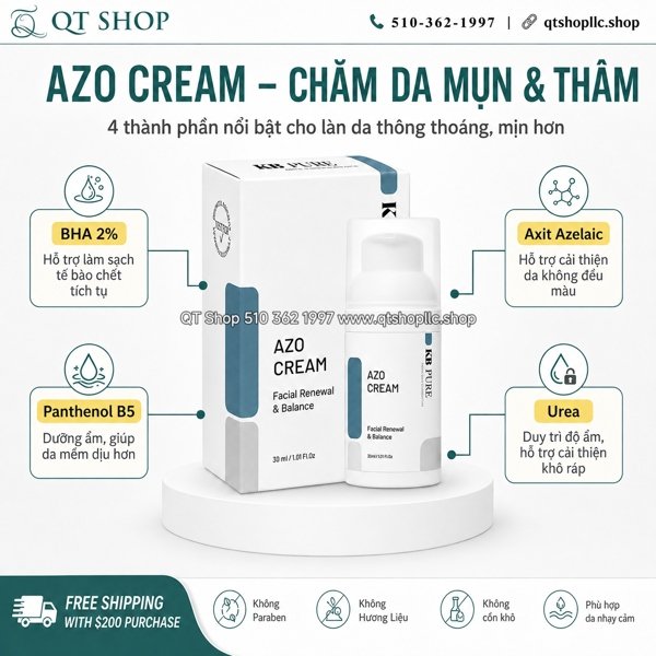 904ec5133a454be982b1ed451bd9b260 KB Pure - Kem Mụn Azo Cream 30ml - 84$