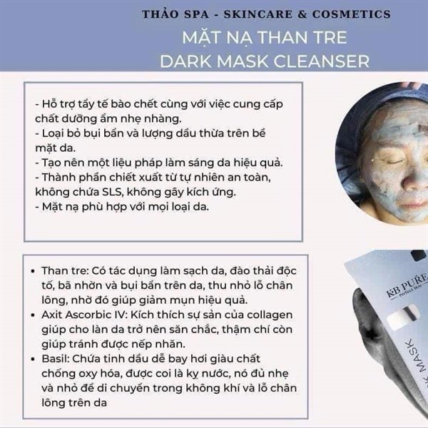 905af77ebad04495988387c566a95d5a KB Pure - Dark Mask Detoxygen Mask Thải Độc - Xanh - Da dầu mụn