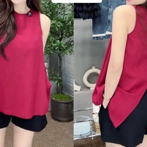 Set Short Đen Áo Đỏ Size M