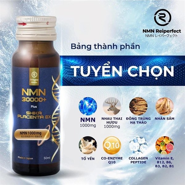 Combo 3 tặng 1 - NMN 30000+ Shika Placenta Ex , exp 20261127