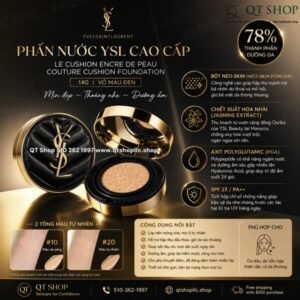94187d609f29438ba3e305bbfbdc5090-1 YSL - Le Cushion Encre De Peau Couture Cushion Foundation #20 Tông Tự Nhiên - 14g ( Vỏ Màu Đen)