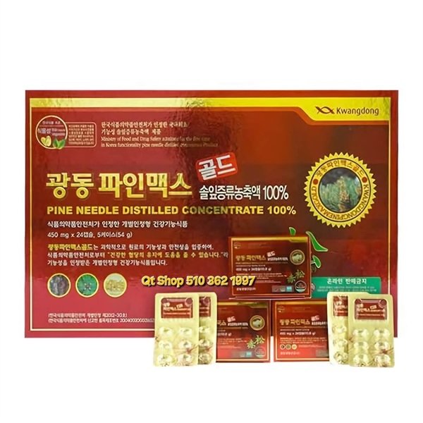 Tinh Dầu Thông Đỏ Kwangdong - 120 viên - BỎ HỘP - 5 hộp nhỏ