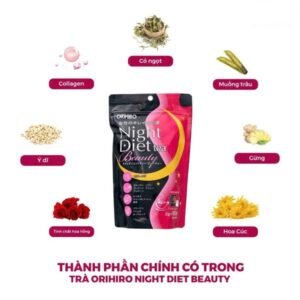 945f4c723fcf4b0783f0564fa8e607f1 Trà Night Tea Diet beauty JP - MÀU HỒNG - 24 gói - EXP 202708