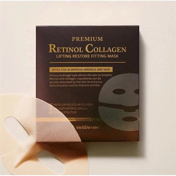 Mặt Nạ Thạch Wellderma Retinol Collagen Lifting Restore Fitting Mask - 4 ea - EXP 202710