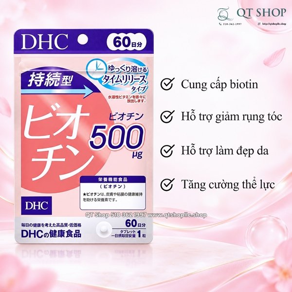 DHC - Viên Uống Sustained Release Biotin Japan - 60 viên - EXP 202709