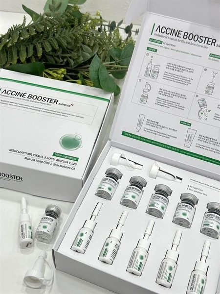 980ccc0c8a7249bb82638ccbe049d369 Set Trị Mụn - VEMONTES Accine Booster Ampoule Kit - 5 cặp - EXP 202807