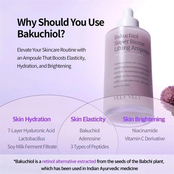 VELY VELY - Serum Bakuchiol Super Biome Lifting Ampoule 100ml - EXP 20280318