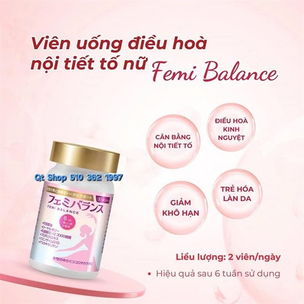 9ef3f756a0d541aea6a778fb4585c3ef Viên uống điều hòa nội tiết tố Femi 60 viên - Japan - EXP 202607