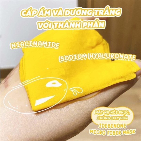 BEBALANCE - IDEBENONE MICROFIBER Mask Màu Vàng - Trắng Da - 10 ea