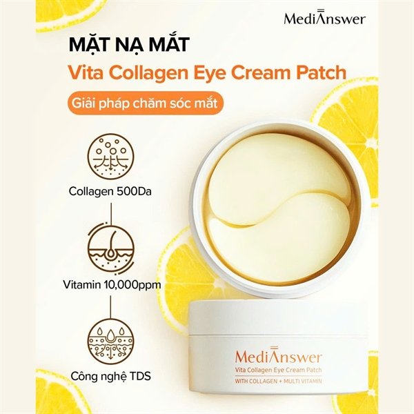 Mặt Nạ Mắt Medianswer Vita Collagen Eye Cream Patch - 60ea - màu vàng