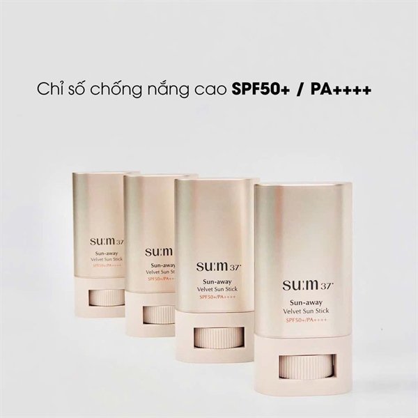 SUM37 - Thanh Lăn Chống Nắng Sum Sun-away Velvet Sun Stick - LẺ 1 Thanh 18g - EXP 202806