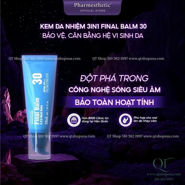 Pharmesthetic - Final Balm 30 SPF 50+ PA+++ - 30ml - Kem Chống Nằng Đa Năng Bảo Vệ Phục Hồi