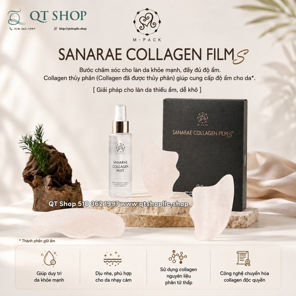 a7c014c9740941808b668562283d9e0f Set Mask Collagen Film 7ea + Mist SANARAE