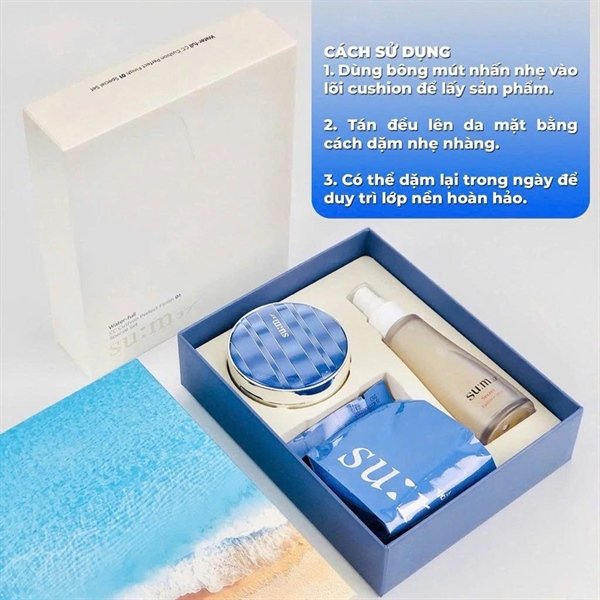 SUM37 - Phấn Cushion Sum Xanh - Tông #21 - 1 Hộp tặng Nước Thần - EXP 202806
