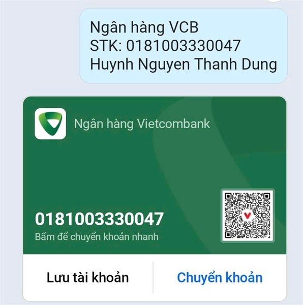 a99bdcf145f84b908e7bde66ec447ec9 Ngân hàng VCB STK: 0181003330047 Huynh Nguyen Thanh Dung