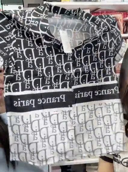 Bộ logo Dior - Tay ngắn - Lụa xước