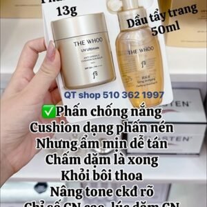 THE WHOO - Set Phấn tươi Whoo Vàng Sun Balm - EXP 202807