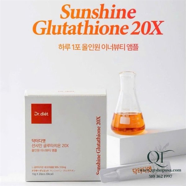 Nước uống trắng da Dr. Diet Sunshine Glutathione 20X - 20ea - EXP 202802