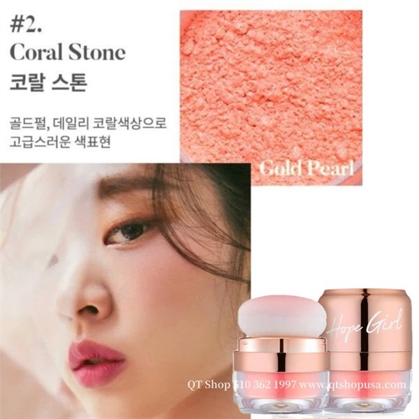 Phấn Má Hồng 3D Powder Blusher Hope Girl 5g - Màu #02 Coral Stone - EXP 20271110