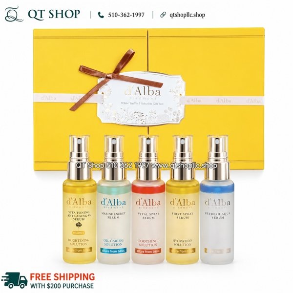 b93eefc669ce4d96b96a196dd1bd89dd D'ALBA - Set 5 Xịt Khoáng White Truffle 5 Solution Gift Box - 5ea x 52ml