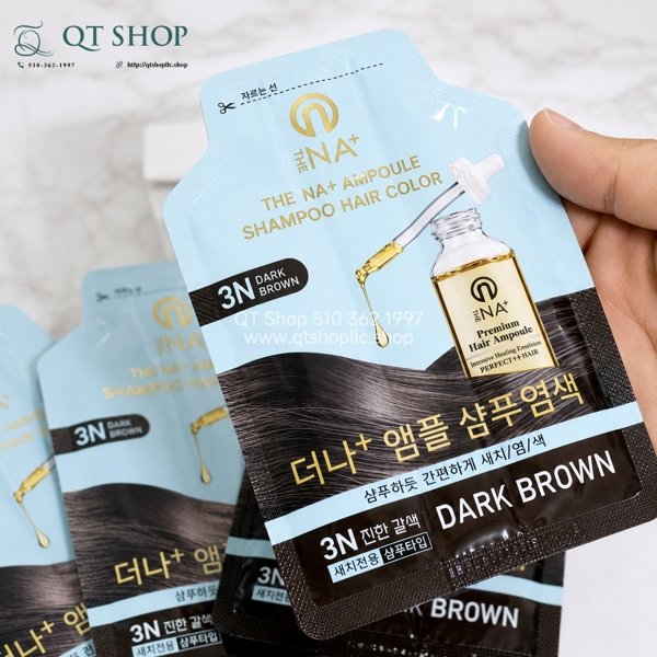 Gội Nhuộm Phủ Bạc 3N - DARK BROWN - Màu Nâu Hạt Dẻ - HQ - 5 gói - EXP 202805